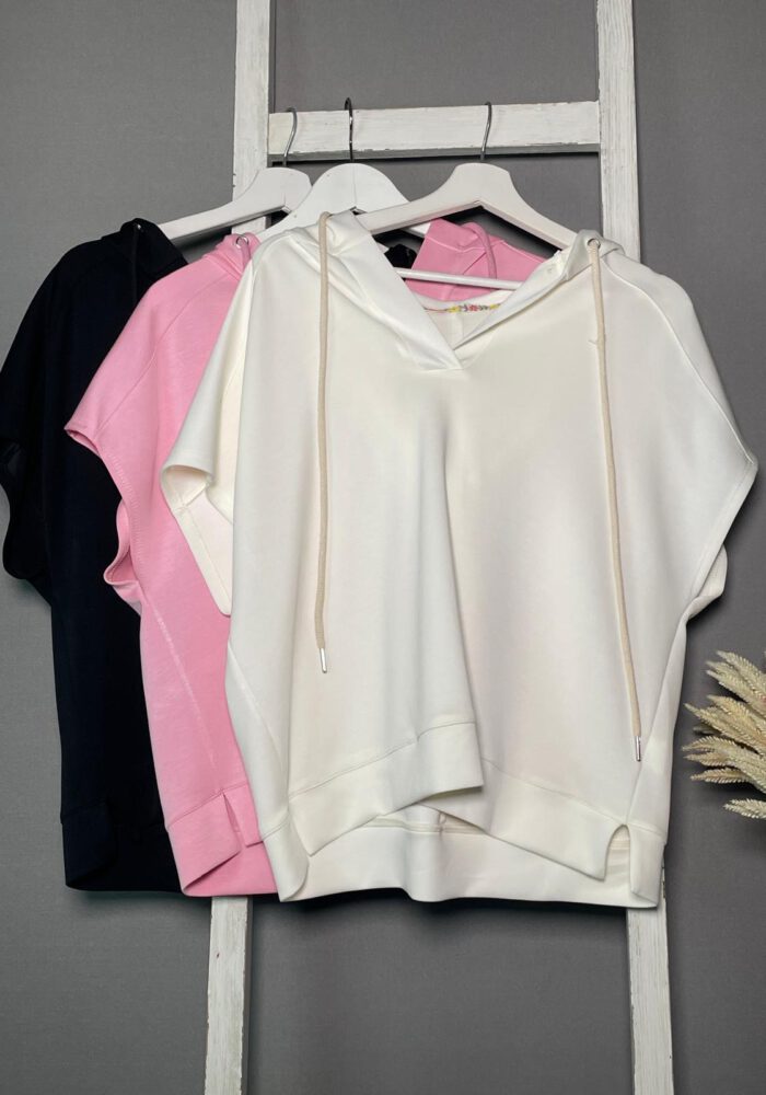 Scuba Pullunder Hoodie mit Flowerborde