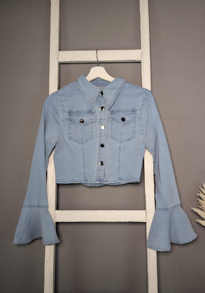Denim Jacke mit Kelchärmel