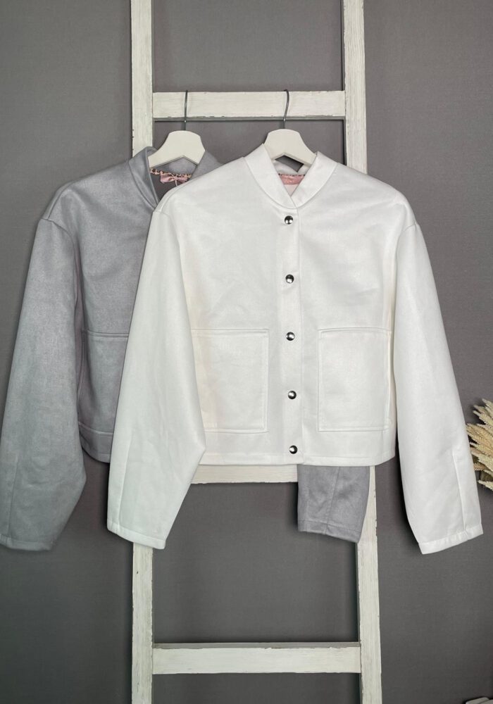 Velours Jacke mit aufgesetzten Taschen