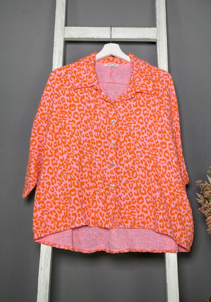 Boxy Leo-Musselinbluse