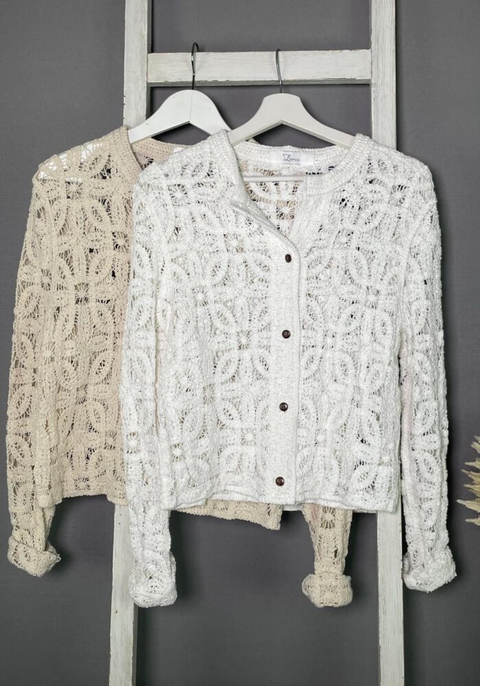 Häkel-Cardigan mit Knopfleiste