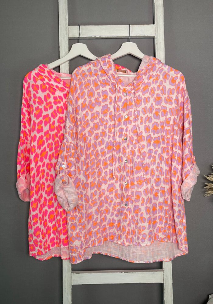 Leo Musselinbluse mit Kapuze