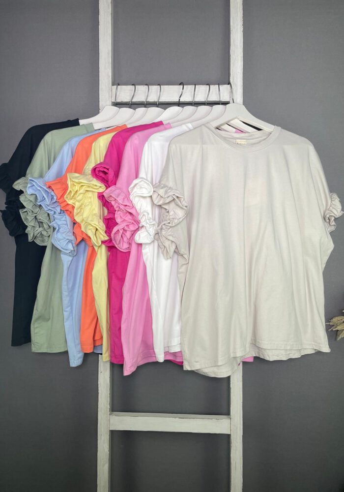 T-Shirt mir Rüschenärmel