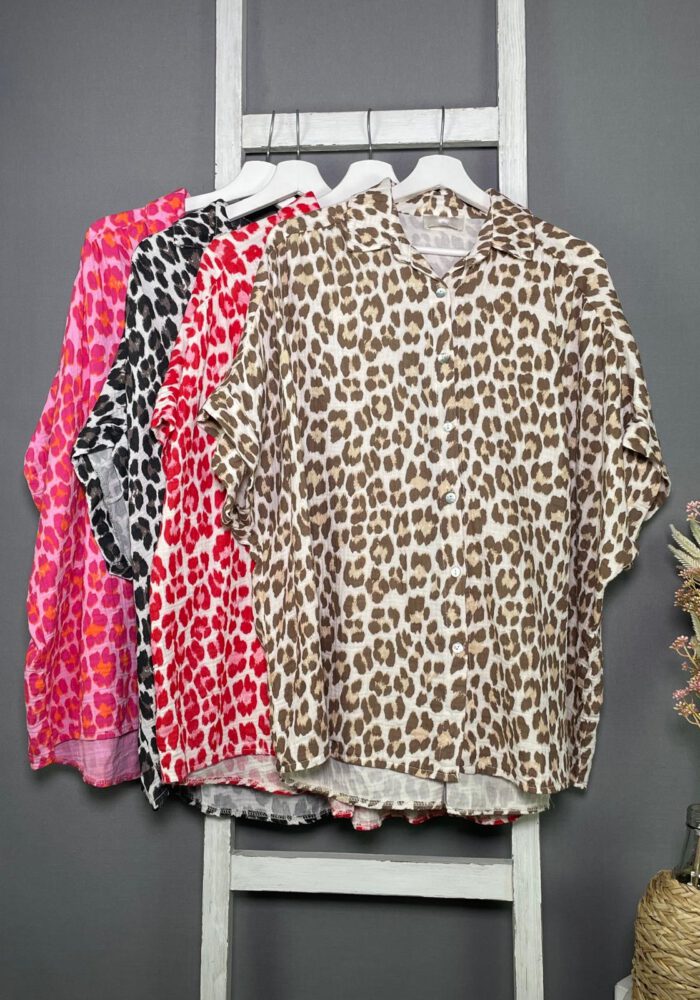 Kurzarm Musselinbluse Leo