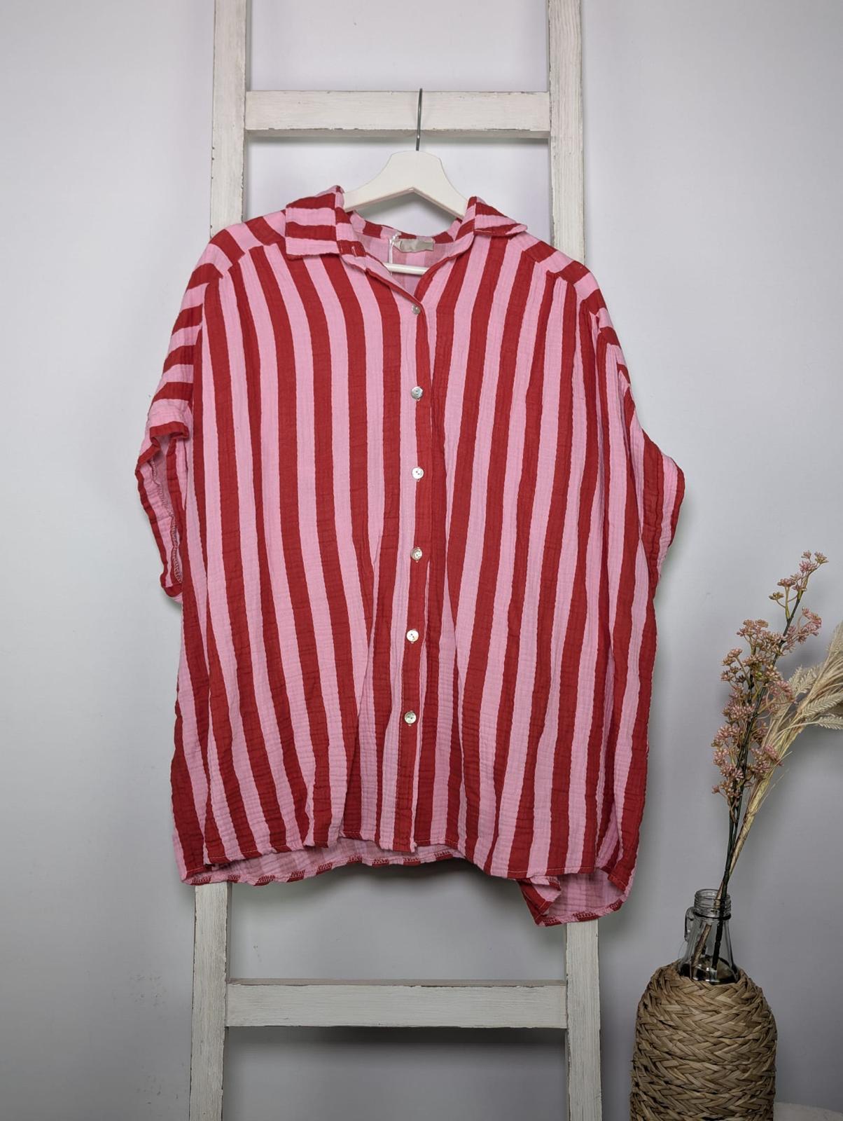 Gestreifte Musselinbluse COLOURBLOCKING