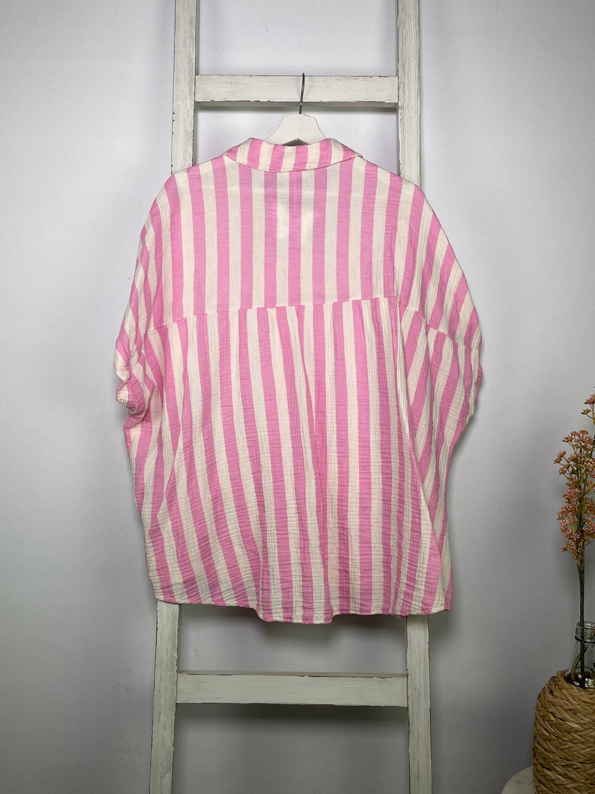 Gestreifte Musselinbluse COLOURBLOCKING