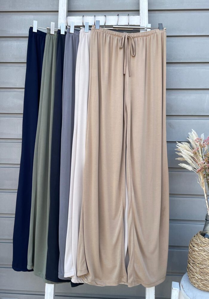 Soft Wide Leg Hose mit Kordeleinzug