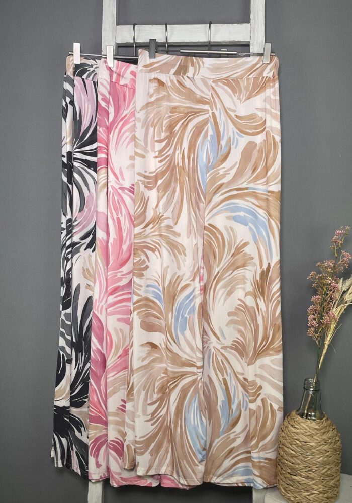 Gemusterte Travel Stoff Hose palmcolour