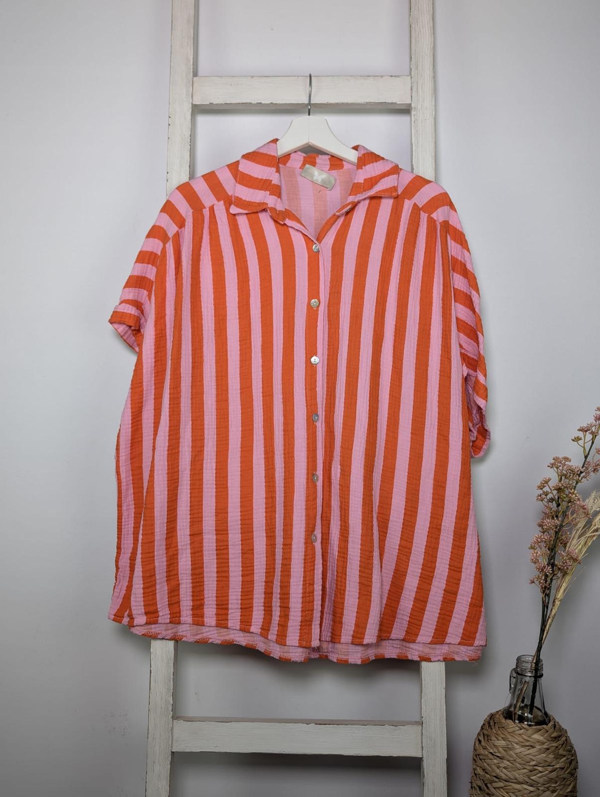 Gestreifte Musselinbluse COLOURBLOCKING