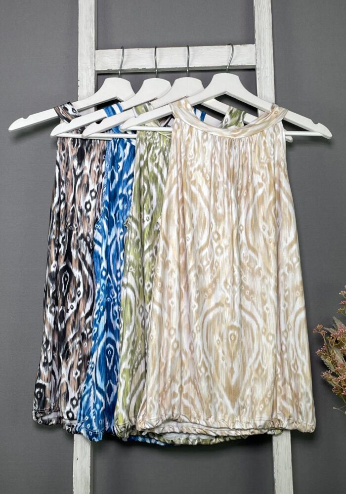 Gemustertes Travel Stoff Highnecktop washed oriental