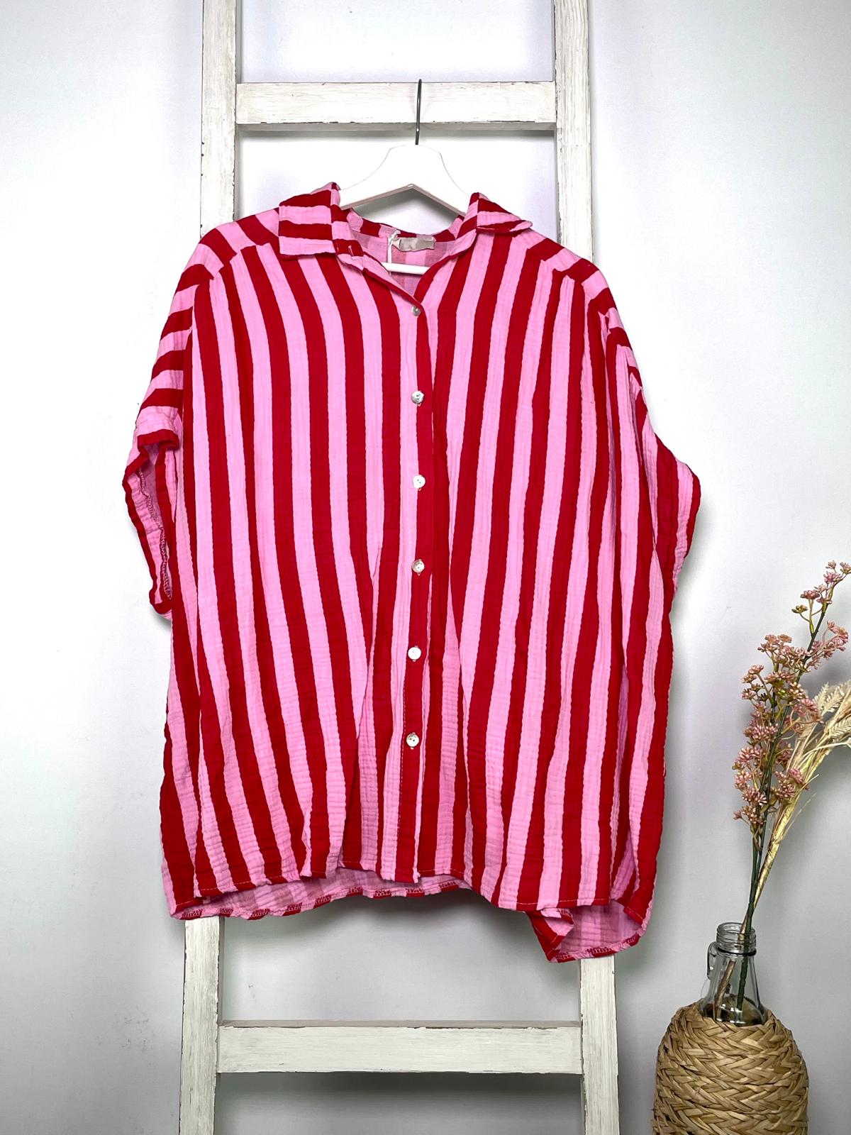 Gestreifte Musselinbluse COLOURBLOCKING