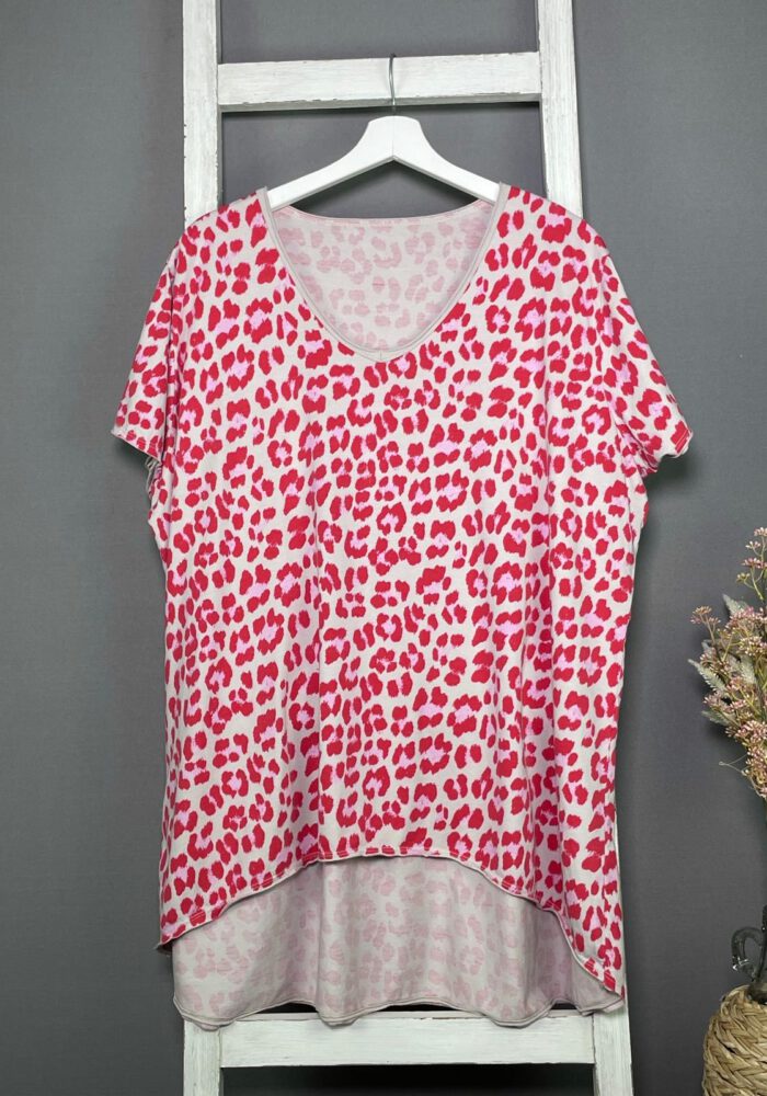 V-Ausschnitt T-Shirt RED LEO