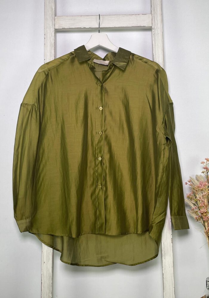 Olive Bluse in Satinoptik