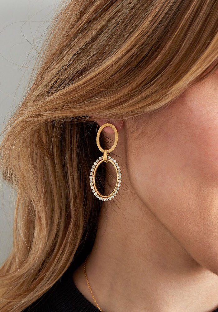 Ovale Charm Diamond Ohrringe