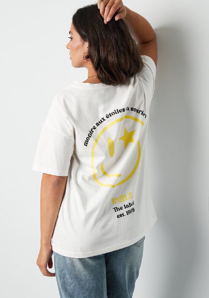 Backprint T-Shirt mit Smiley
