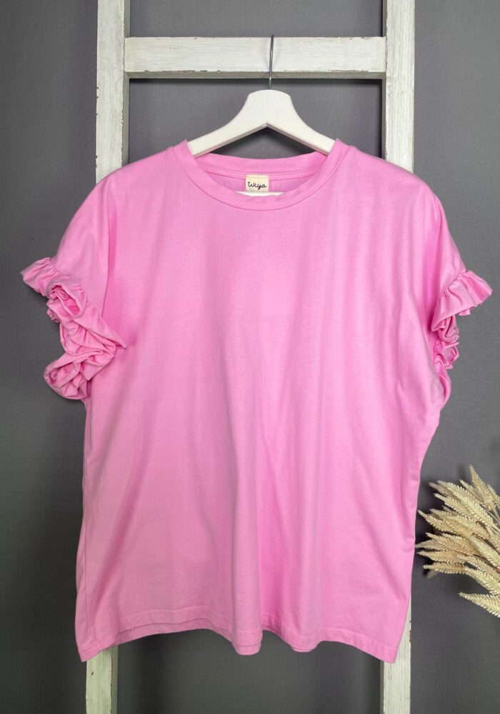 T-Shirt mir Rüschenärmel