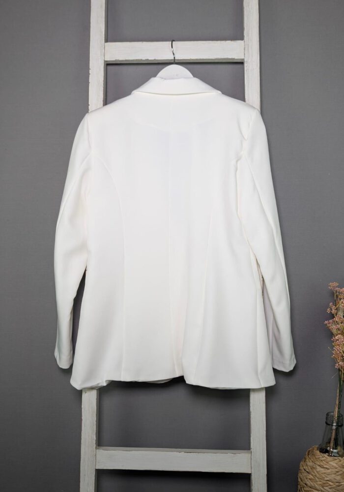 Pastellfarbener Blazer mit Revers + Paspeltaschen
