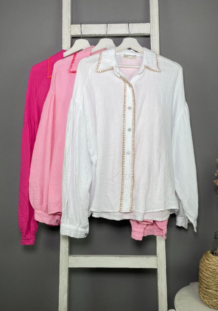 Musselinbluse mit Statementnaht