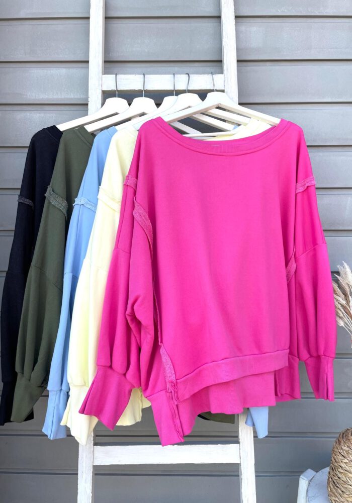 Boxy Raglan Sweater mit Teilnähten