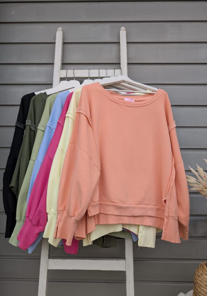 Boxy Raglan Sweater mit Teilnähten