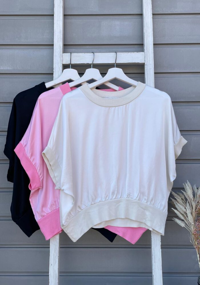 Silky Blusenshirt mit Rippsaum