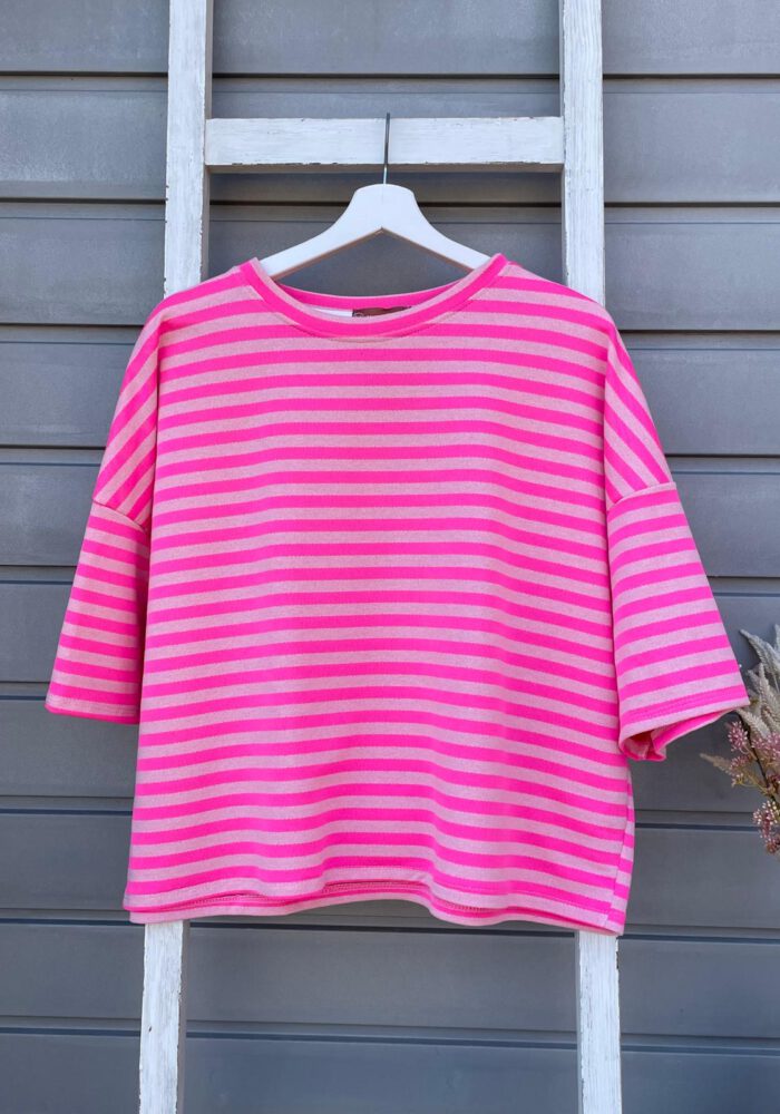 Kurzarm Sweater mit Streifen