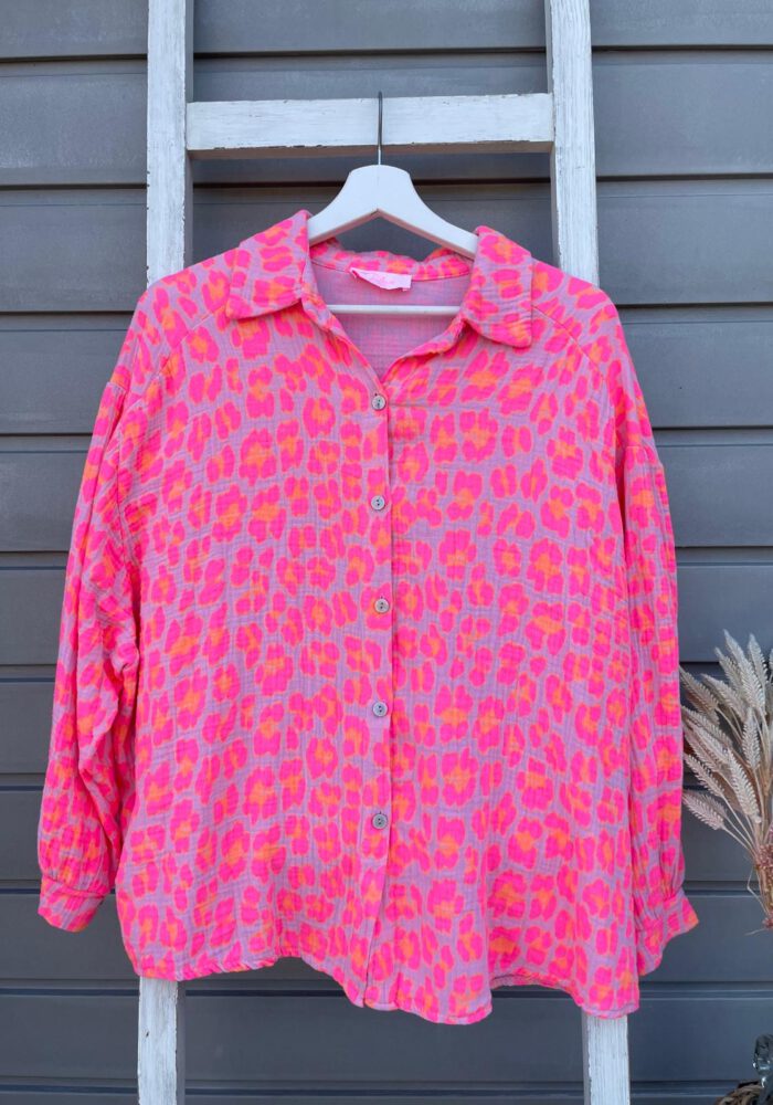 Neon Color Musselin Leo Bluse