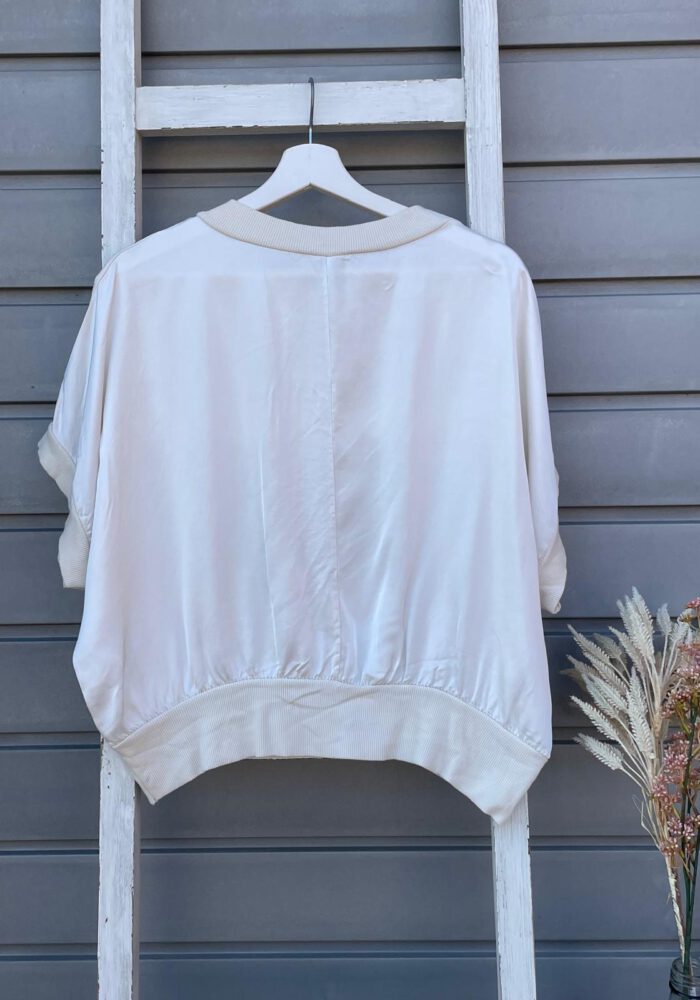 Silky Blusenshirt mit Rippsaum
