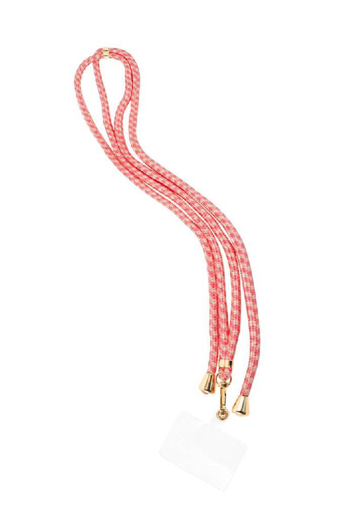 Kordelhandykette in bubblegum gestreift