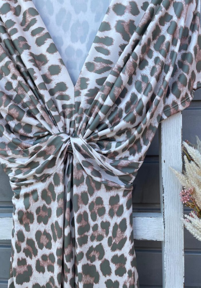 Green Leo Maxikleid im Travel Stoff Material