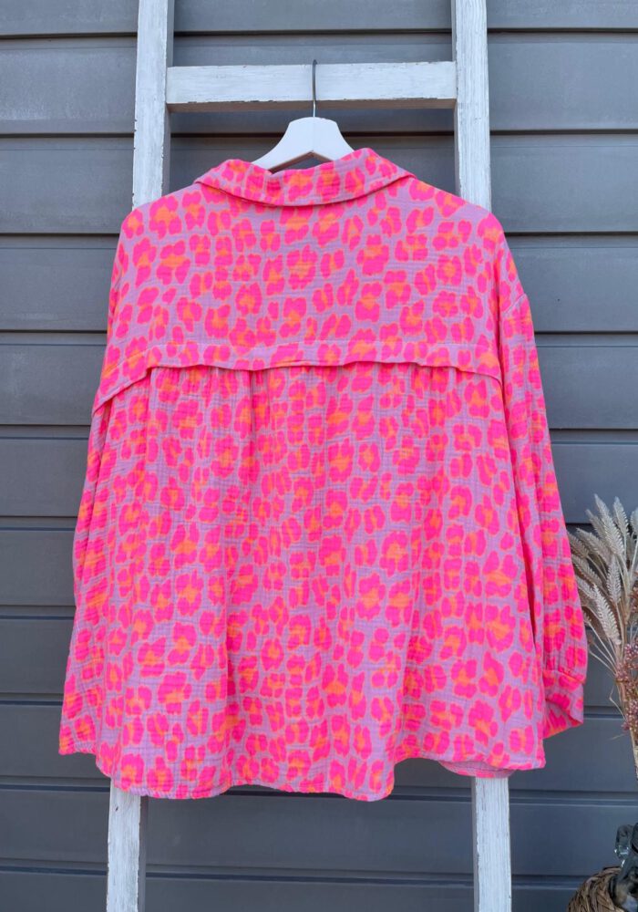 Neon Color Musselin Leo Bluse