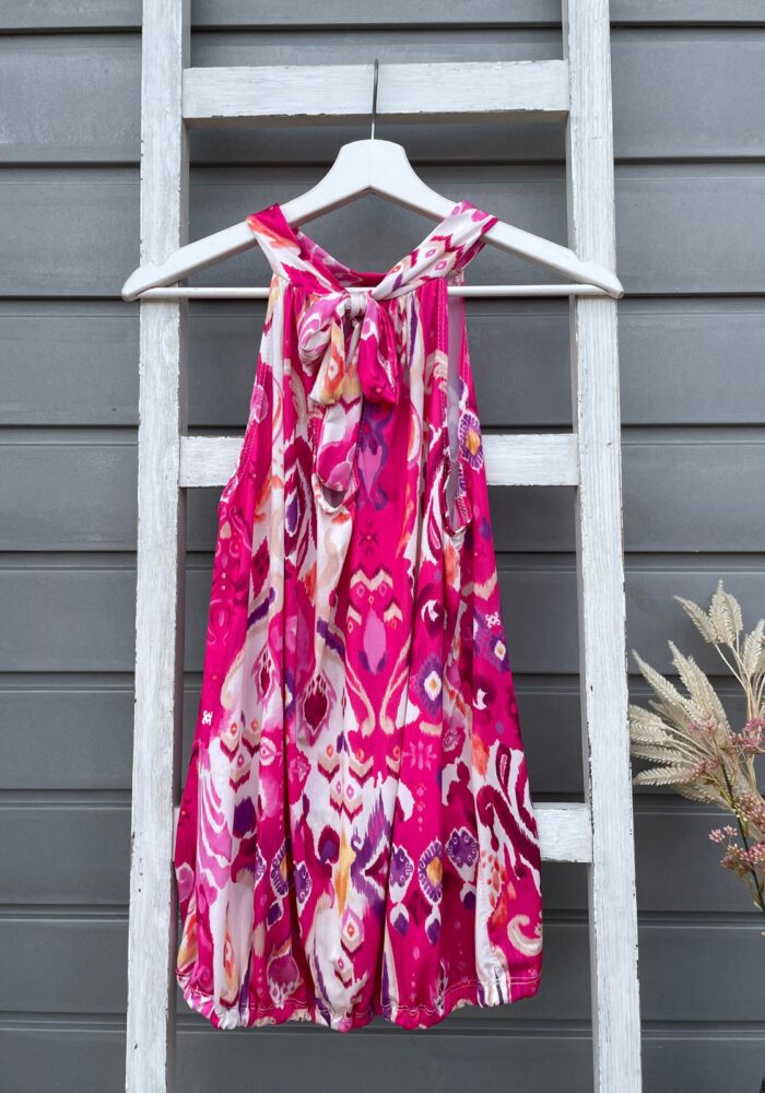 Gemustertes Travel Stoff Highnecktop PINK ORIENTAL