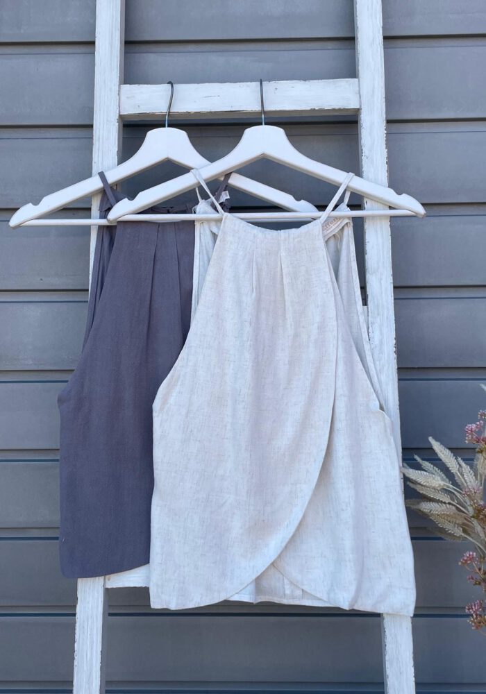 Wrap Leinen-Mix Top