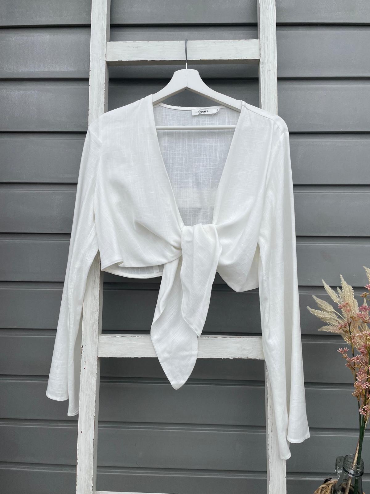 Leinen-Mix Bolero Bluse