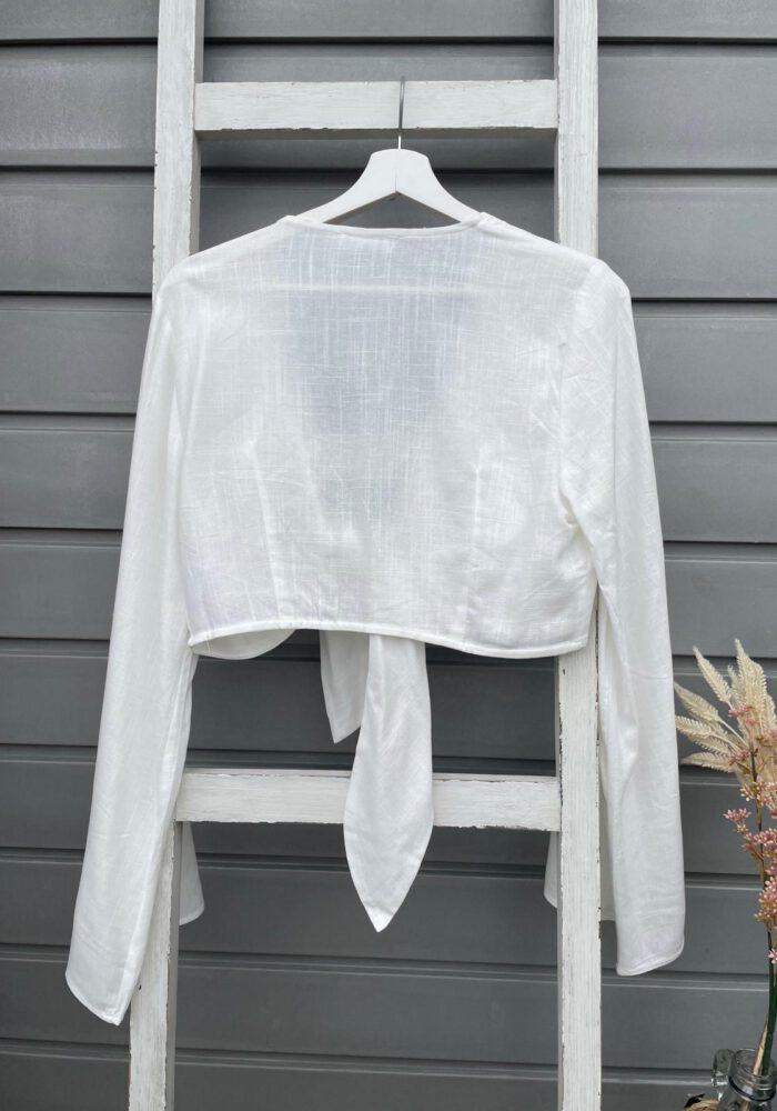 Leinen-Mix Bolero Bluse