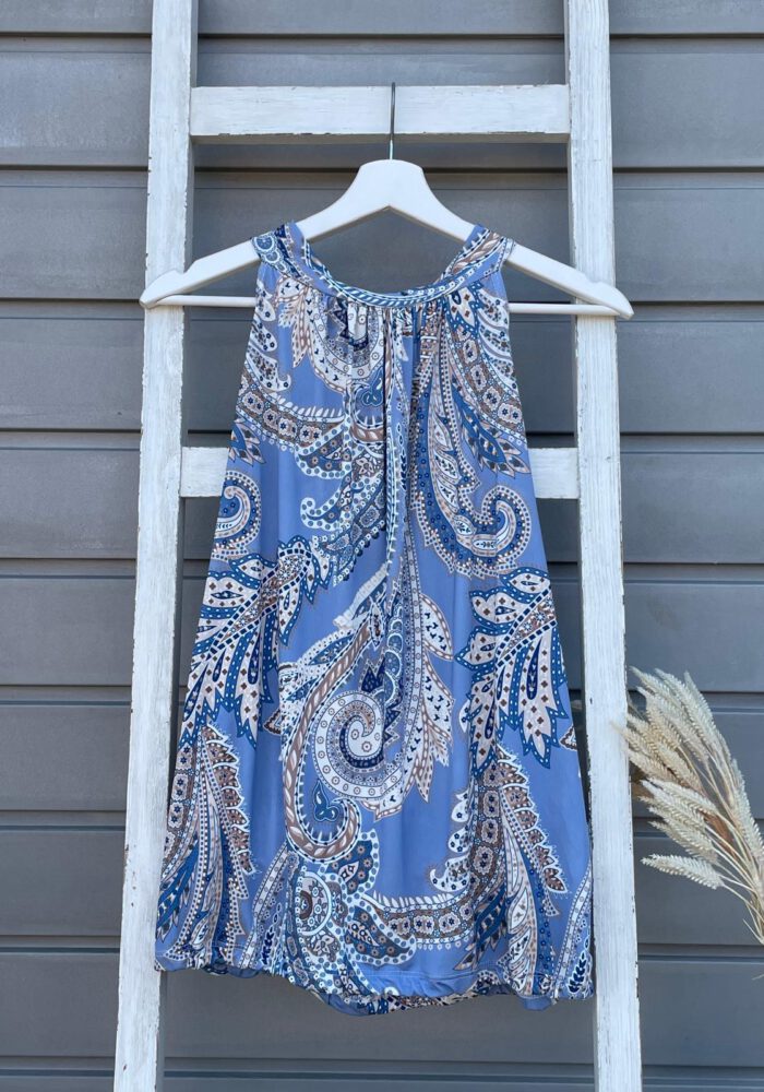 Gemustertes Travel Stoff Highnecktop mit Paisley Muster